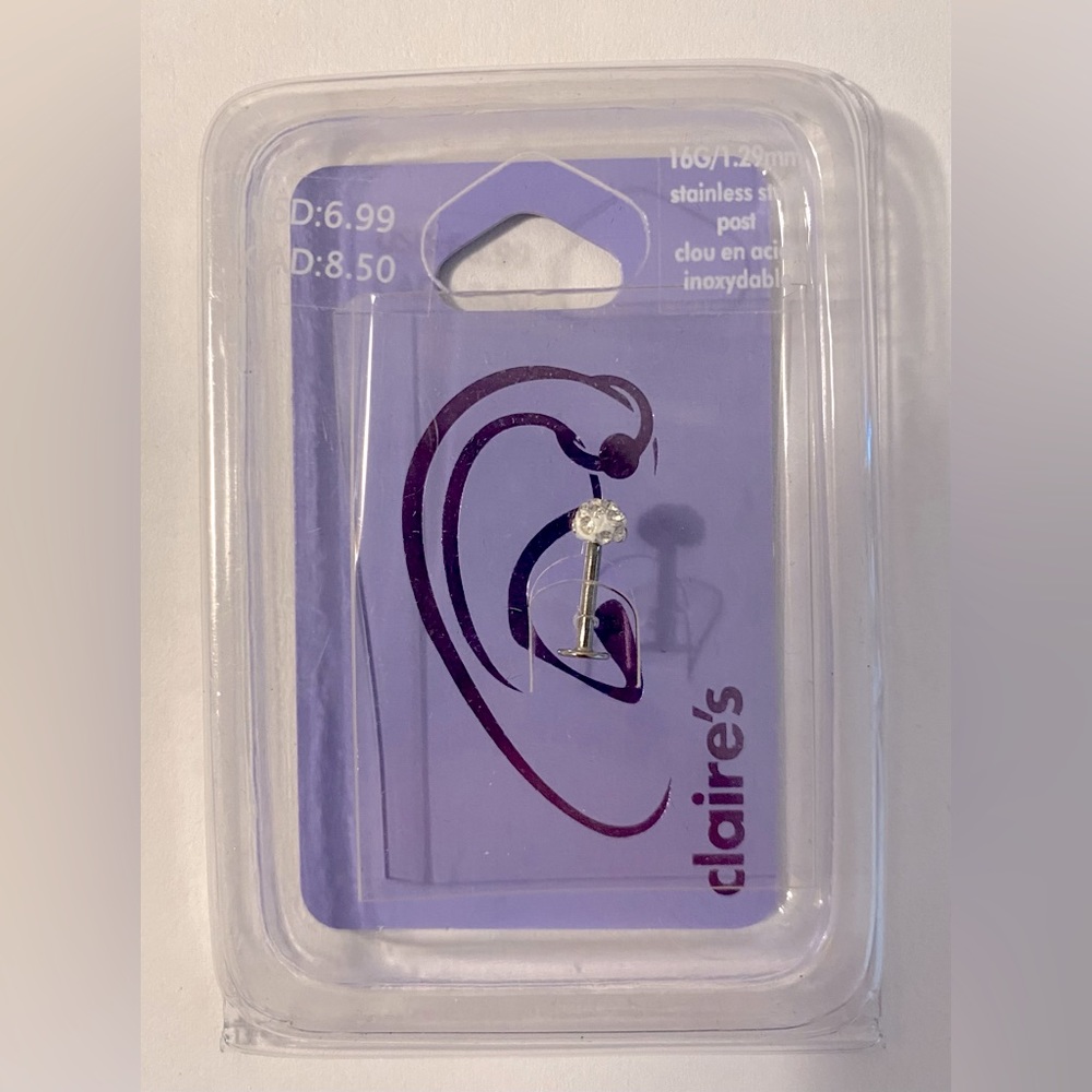 NWT Claire’s 16G Stainless Steel Targus Jewelry